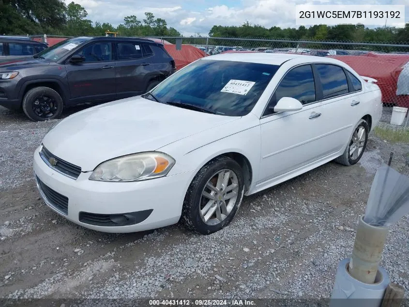 2011 Chevrolet Impala Ltz VIN: 2G1WC5EM7B1193192 Lot: 40431412