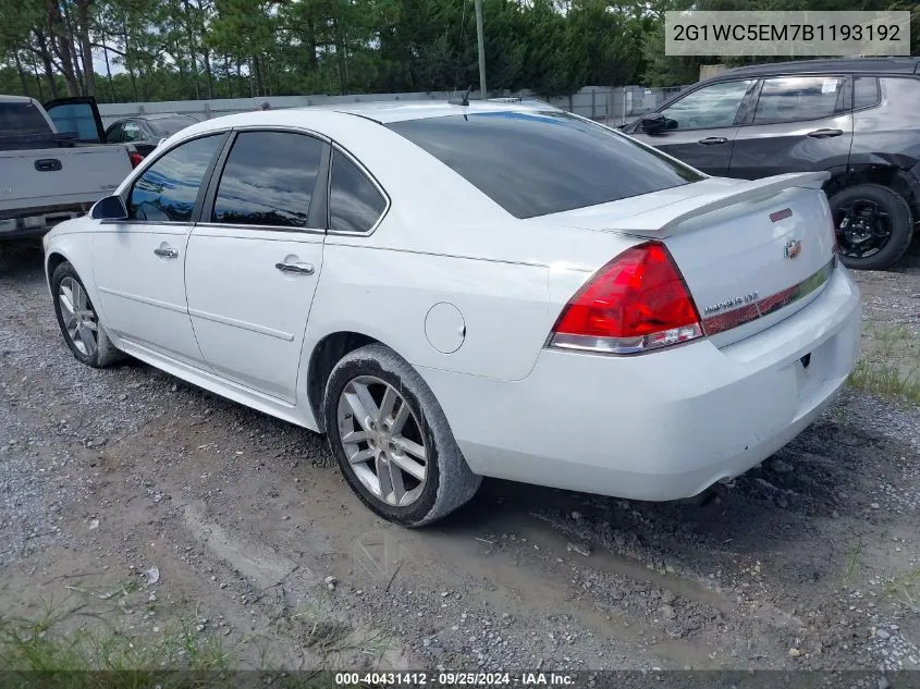 2011 Chevrolet Impala Ltz VIN: 2G1WC5EM7B1193192 Lot: 40431412