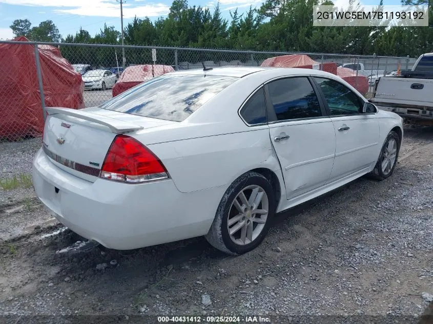 2011 Chevrolet Impala Ltz VIN: 2G1WC5EM7B1193192 Lot: 40431412