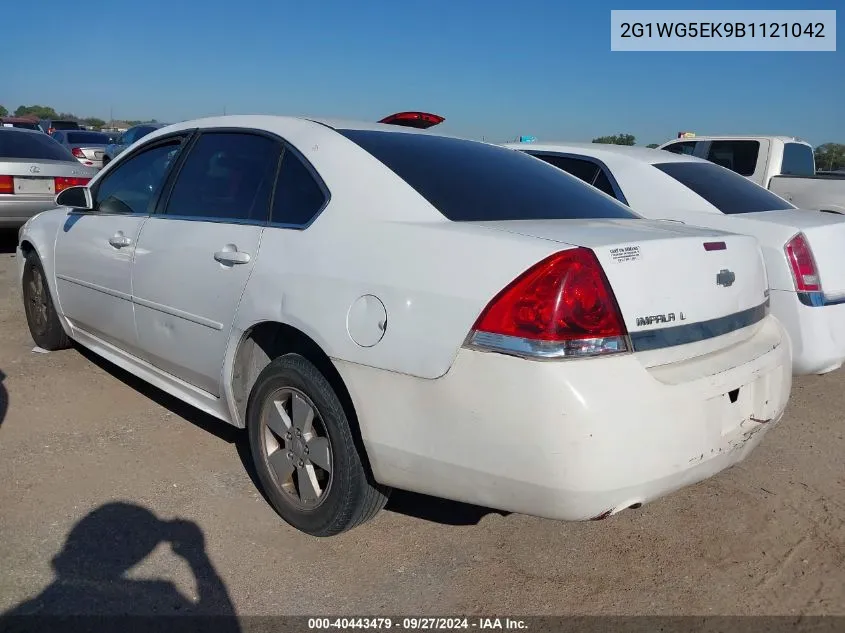 2011 Chevrolet Impala Lt VIN: 2G1WG5EK9B1121042 Lot: 40443479