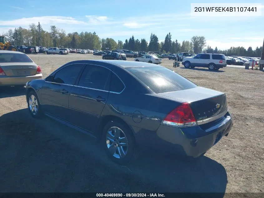 2011 Chevrolet Impala Ls VIN: 2G1WF5EK4B1107441 Lot: 40469890