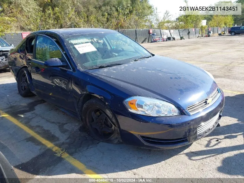 2G1WA5EK2B1143451 2011 Chevrolet Impala Ls