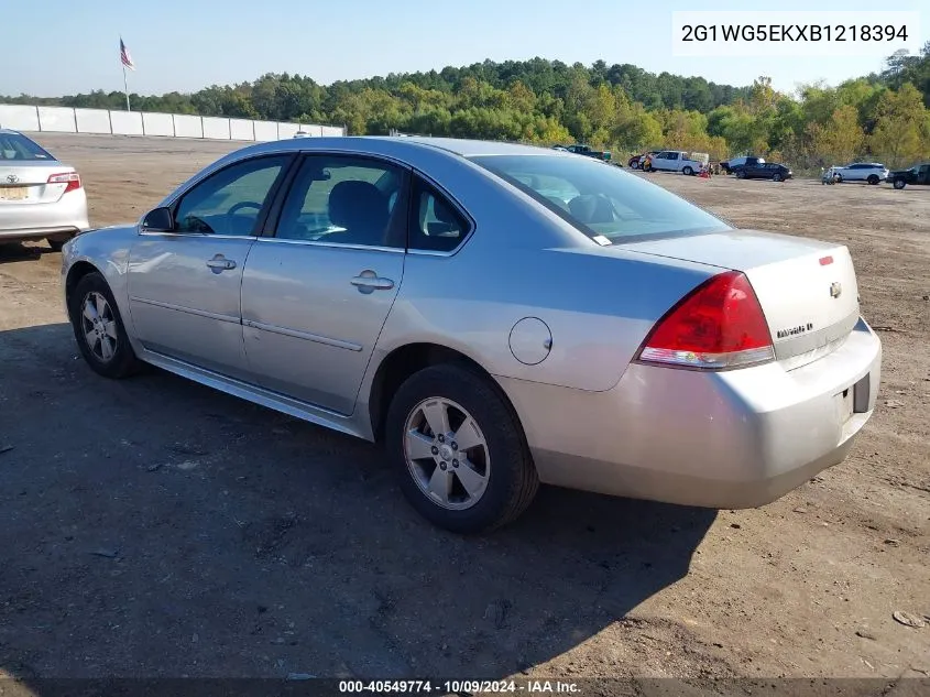 2G1WG5EKXB1218394 2011 Chevrolet Impala Lt