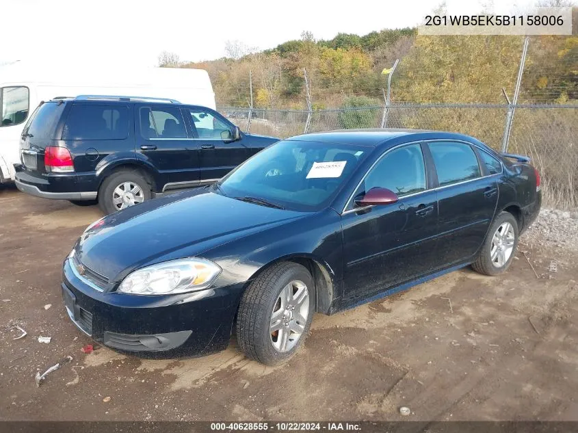 2011 Chevrolet Impala Lt VIN: 2G1WB5EK5B1158006 Lot: 40628555