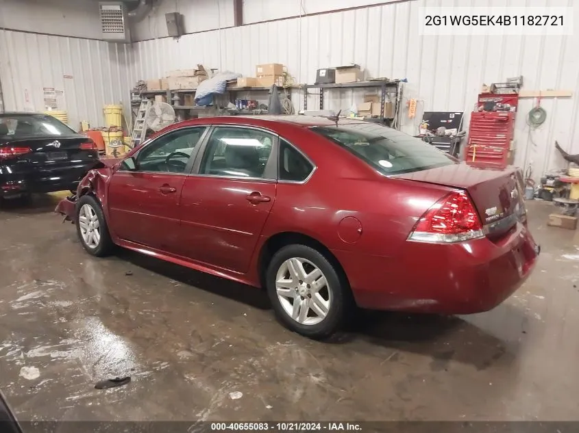 2011 Chevrolet Impala Lt VIN: 2G1WG5EK4B1182721 Lot: 40655083