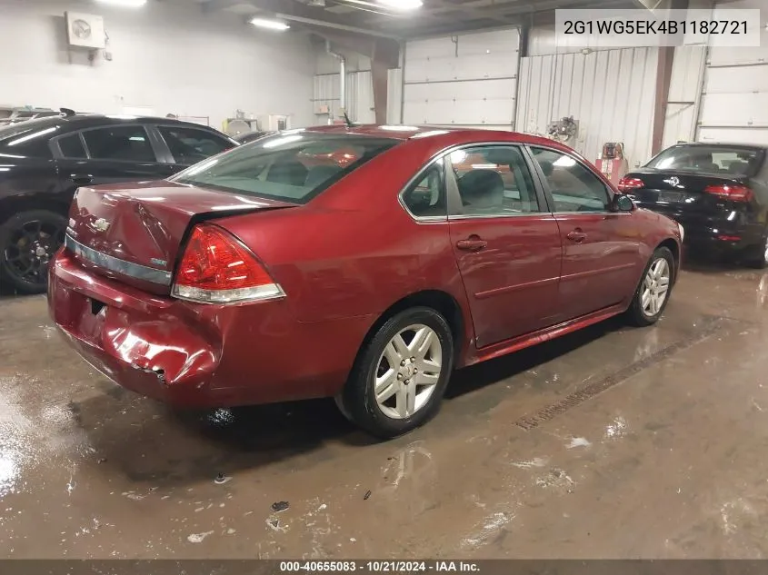 2011 Chevrolet Impala Lt VIN: 2G1WG5EK4B1182721 Lot: 40655083