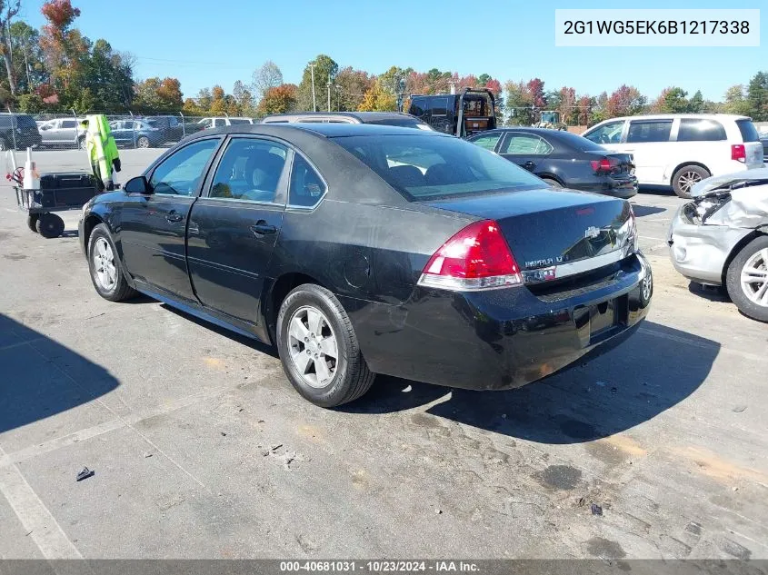 2011 Chevrolet Impala Lt VIN: 2G1WG5EK6B1217338 Lot: 40681031