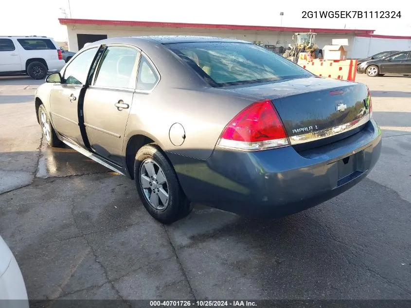 2011 Chevrolet Impala Lt VIN: 2G1WG5EK7B1112324 Lot: 40701726