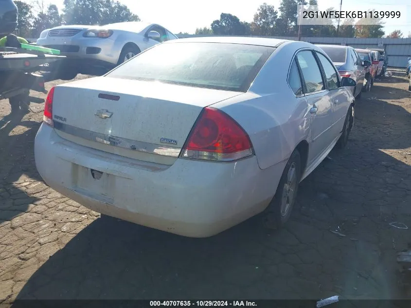 2011 Chevrolet Impala Ls VIN: 2G1WF5EK6B1139999 Lot: 40707635