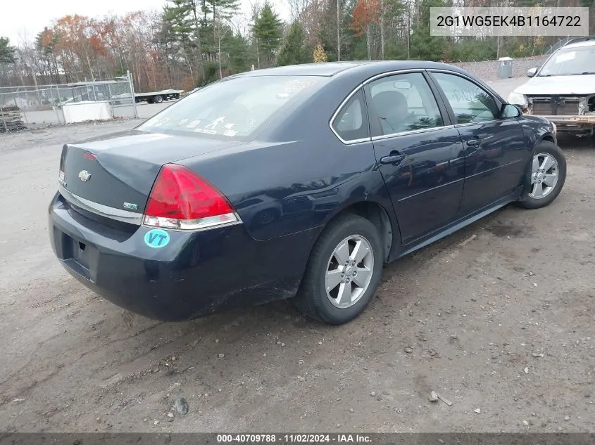 2011 Chevrolet Impala Lt VIN: 2G1WG5EK4B1164722 Lot: 40709788