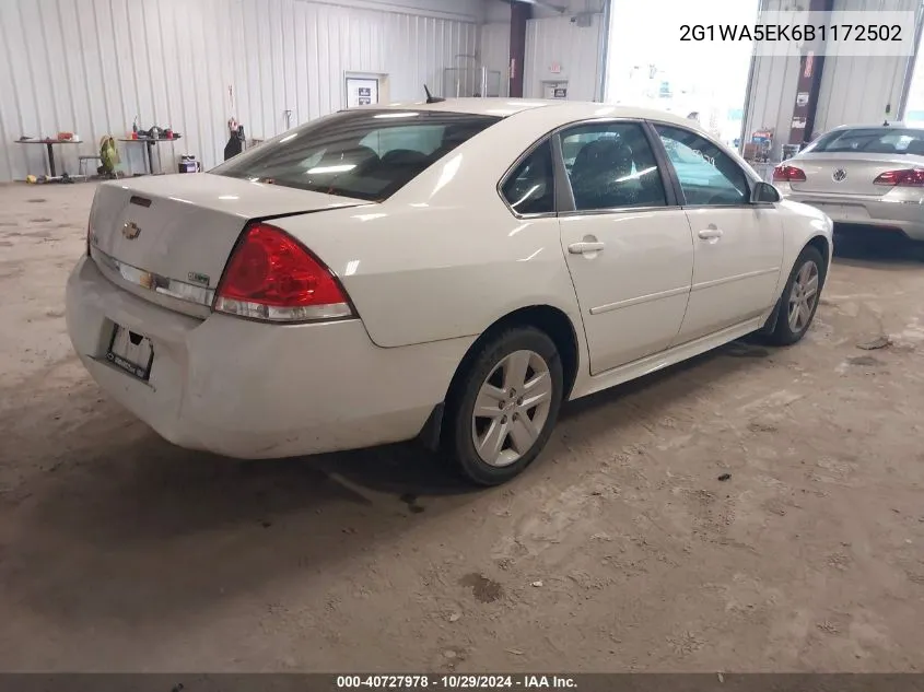 2011 Chevrolet Impala Ls VIN: 2G1WA5EK6B1172502 Lot: 40727978