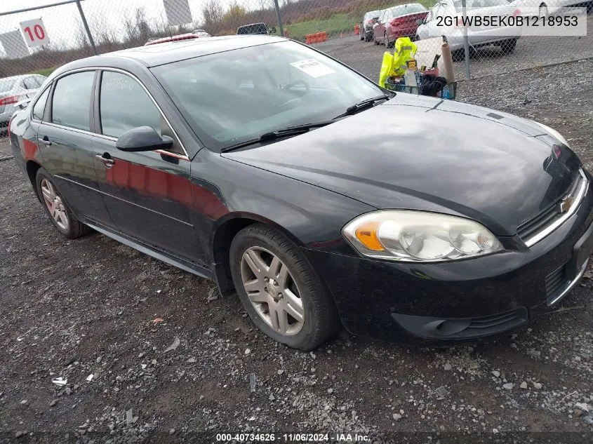 2011 Chevrolet Impala Lt VIN: 2G1WB5EK0B1218953 Lot: 40734626