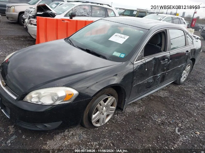 2011 Chevrolet Impala Lt VIN: 2G1WB5EK0B1218953 Lot: 40734626