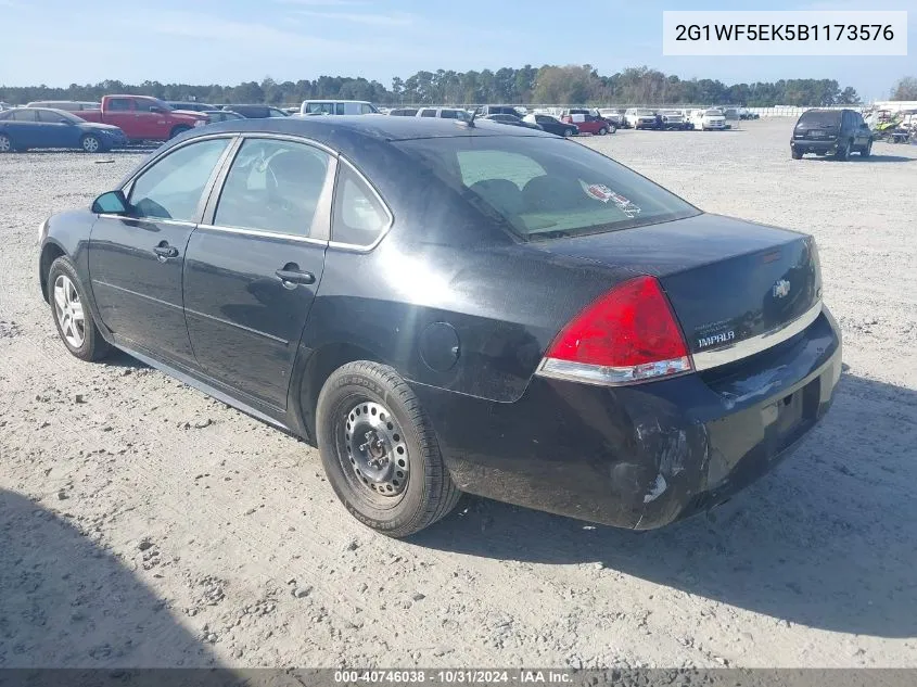 2011 Chevrolet Impala Ls VIN: 2G1WF5EK5B1173576 Lot: 40746038