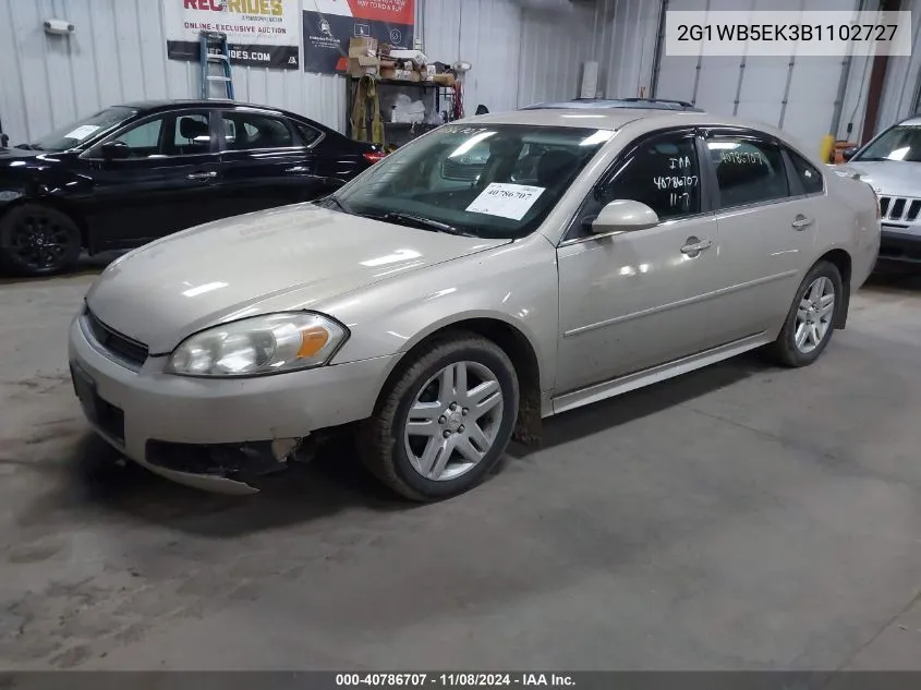 2011 Chevrolet Impala Lt VIN: 2G1WB5EK3B1102727 Lot: 40786707