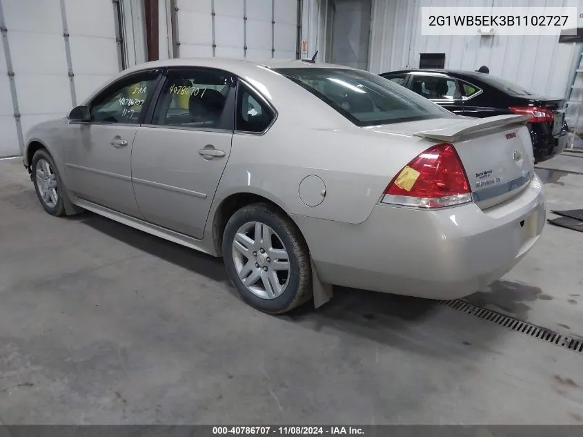 2011 Chevrolet Impala Lt VIN: 2G1WB5EK3B1102727 Lot: 40786707