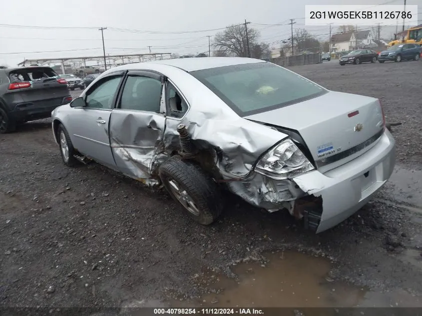 2011 Chevrolet Impala Lt VIN: 2G1WG5EK5B1126786 Lot: 40798254