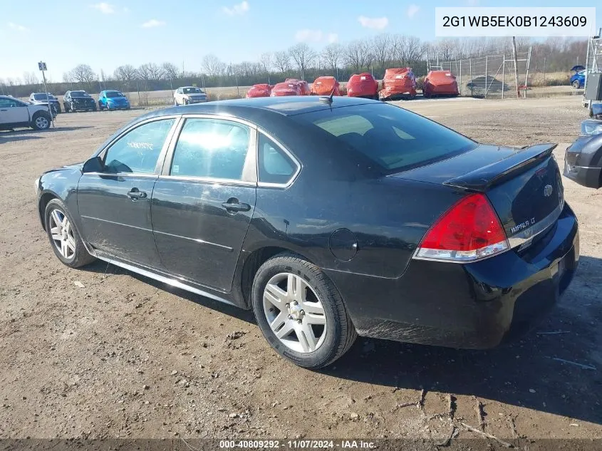 2011 Chevrolet Impala Lt VIN: 2G1WB5EK0B1243609 Lot: 40809292