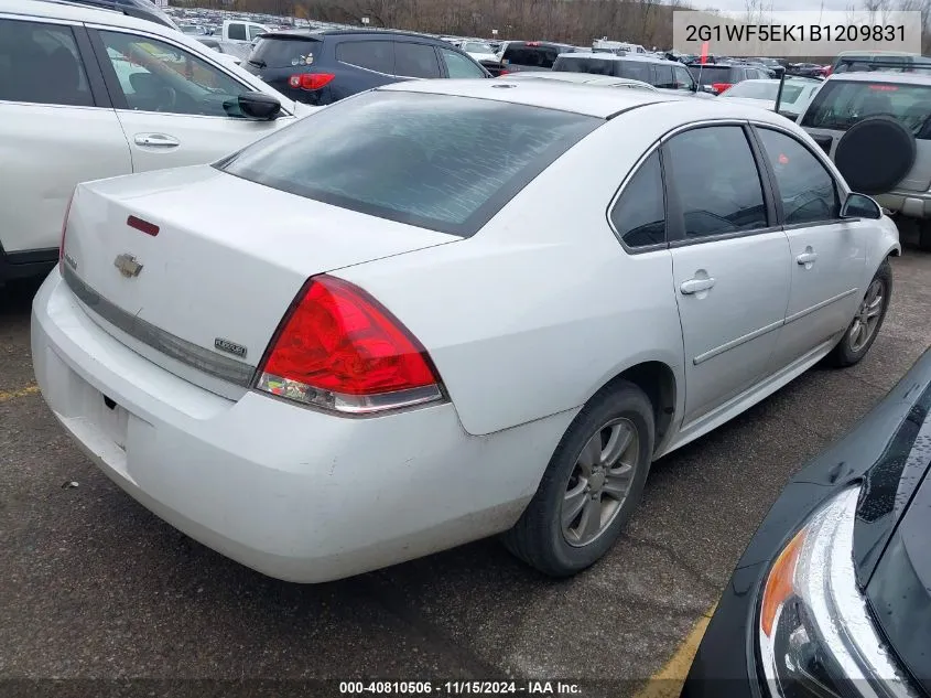 2011 Chevrolet Impala Ls VIN: 2G1WF5EK1B1209831 Lot: 40810506