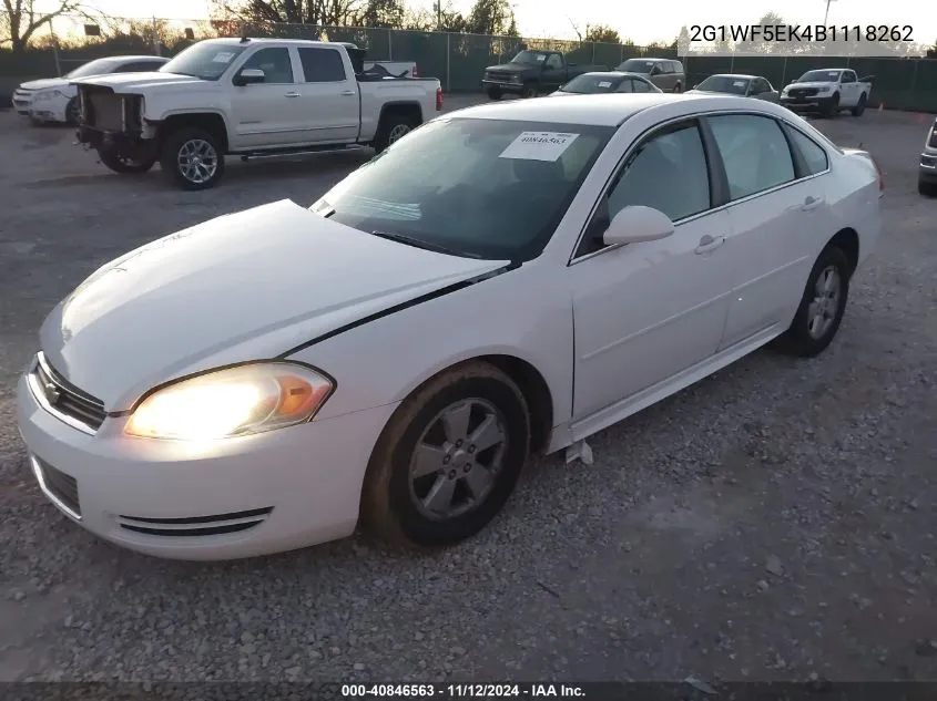 2011 Chevrolet Impala Ls VIN: 2G1WF5EK4B1118262 Lot: 40846563