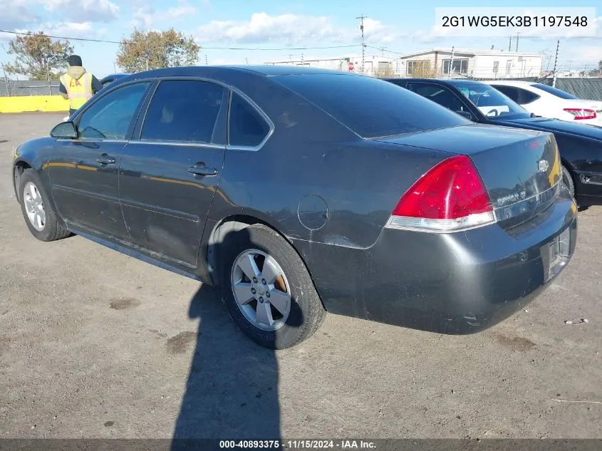 2011 Chevrolet Impala Lt VIN: 2G1WG5EK3B1197548 Lot: 40893375