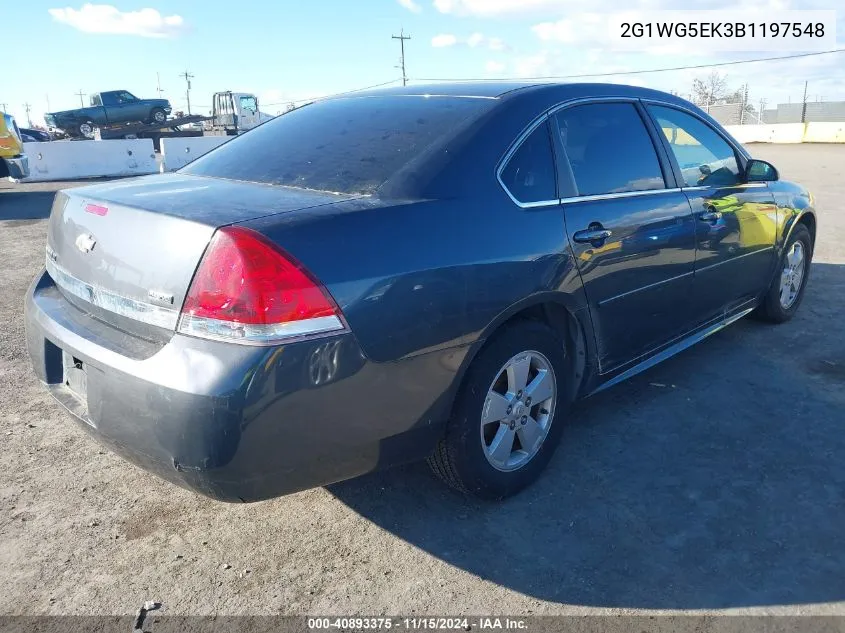 2011 Chevrolet Impala Lt VIN: 2G1WG5EK3B1197548 Lot: 40893375