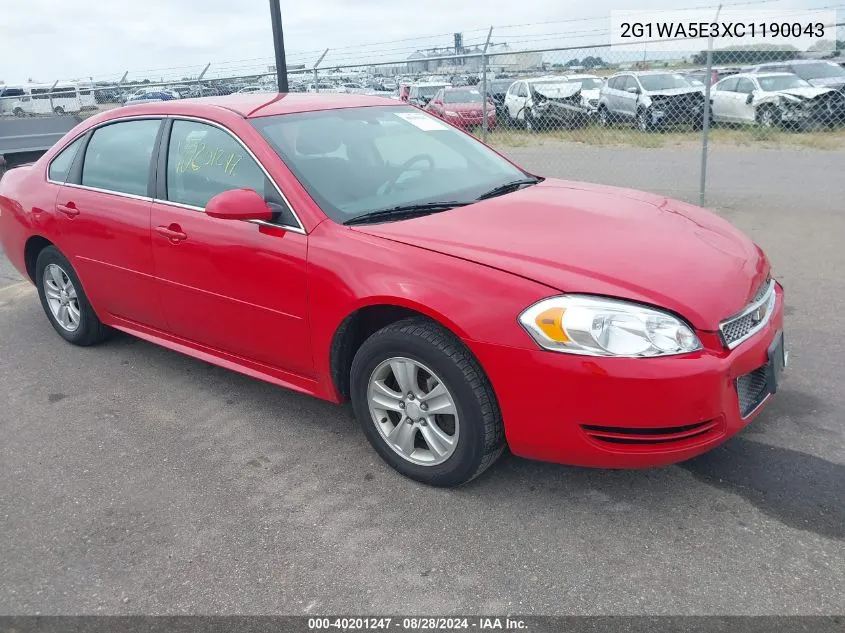 2G1WA5E3XC1190043 2012 Chevrolet Impala Ls