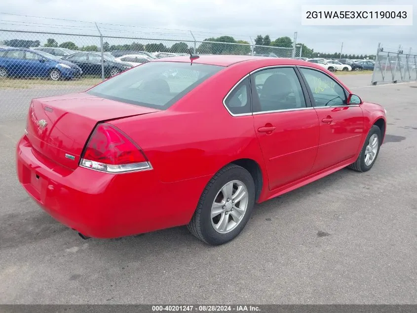 2012 Chevrolet Impala Ls VIN: 2G1WA5E3XC1190043 Lot: 40201247