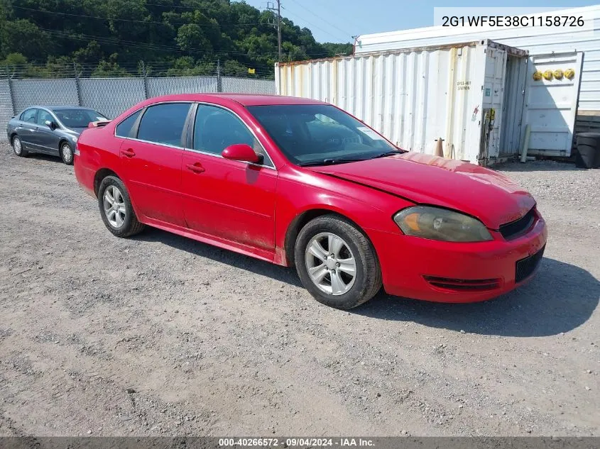 2012 Chevrolet Impala Ls VIN: 2G1WF5E38C1158726 Lot: 40266572