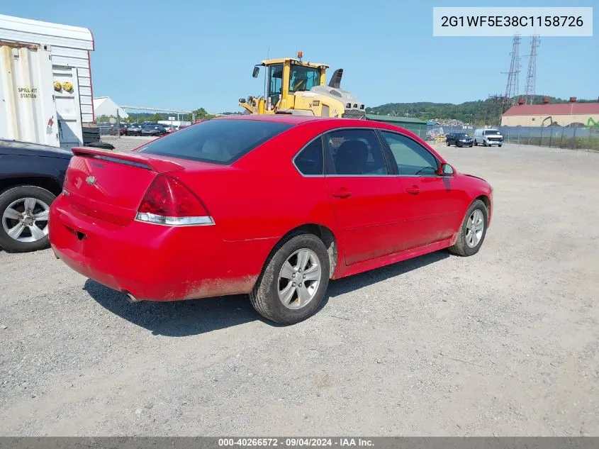 2012 Chevrolet Impala Ls VIN: 2G1WF5E38C1158726 Lot: 40266572