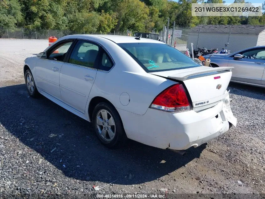 2012 Chevrolet Impala Lt VIN: 2G1WG5E3XC1269422 Lot: 40314916