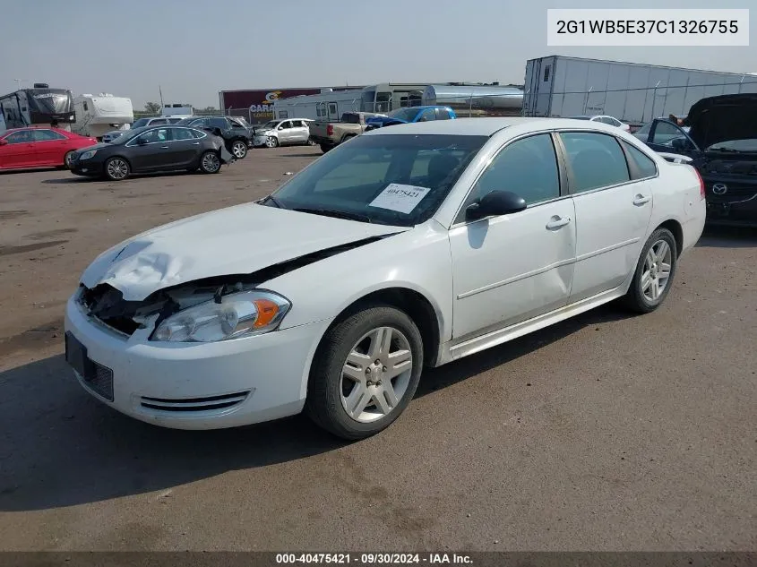 2012 Chevrolet Impala Lt VIN: 2G1WB5E37C1326755 Lot: 40475421