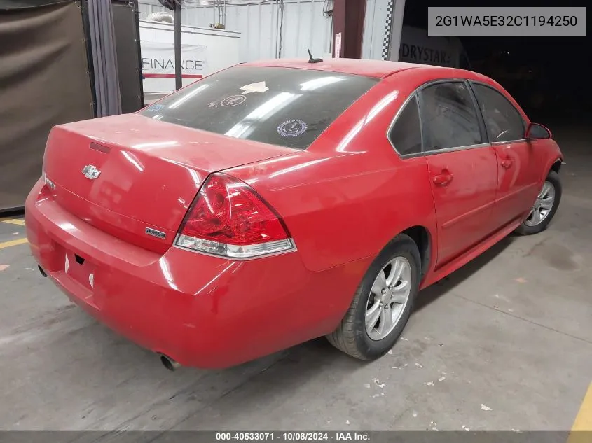 2G1WA5E32C1194250 2012 Chevrolet Impala Ls