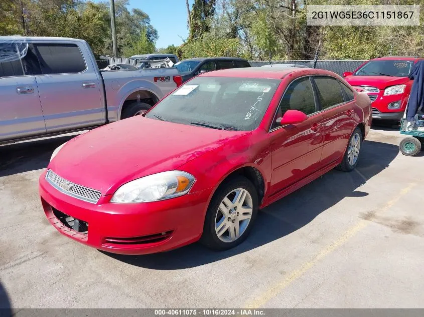 2012 Chevrolet Impala Lt VIN: 2G1WG5E36C1151867 Lot: 40611075