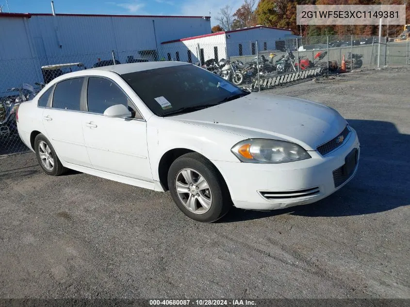 2012 Chevrolet Impala Ls VIN: 2G1WF5E3XC1149381 Lot: 40680087