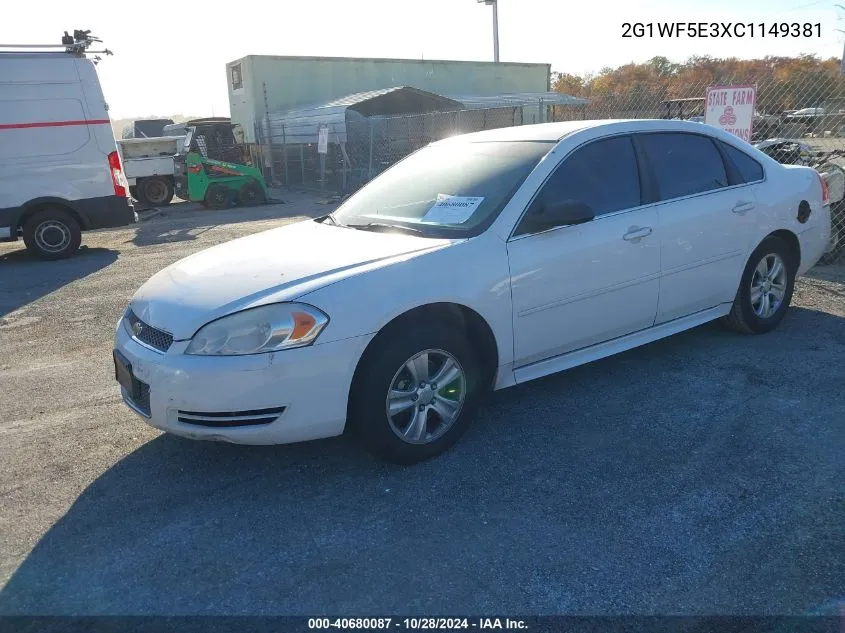 2012 Chevrolet Impala Ls VIN: 2G1WF5E3XC1149381 Lot: 40680087