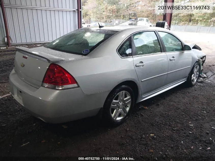 2012 Chevrolet Impala Lt VIN: 2G1WB5E33C1169743 Lot: 40752750