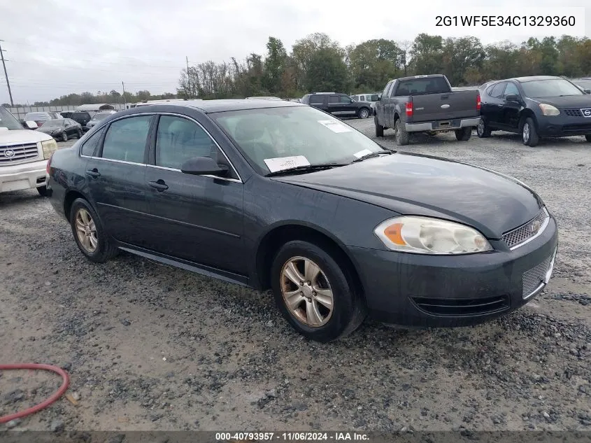 2012 Chevrolet Impala Ls Fleet VIN: 2G1WF5E34C1329360 Lot: 40793957