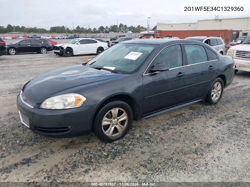 2012 Chevrolet Impala Ls Fleet VIN: 2G1WF5E34C1329360 Lot: 40793957