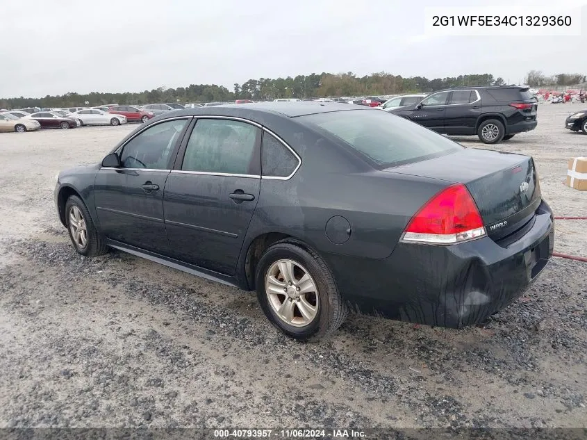 2012 Chevrolet Impala Ls Fleet VIN: 2G1WF5E34C1329360 Lot: 40793957