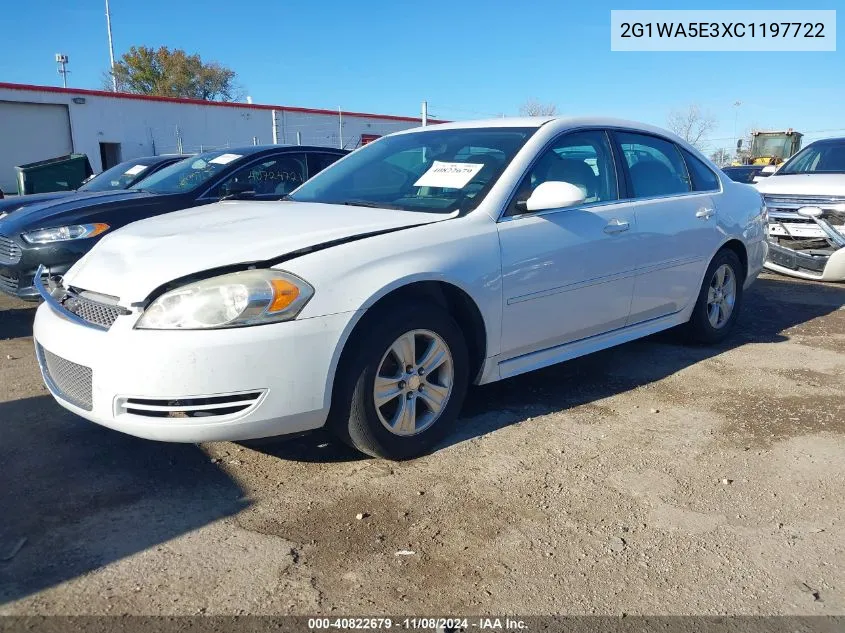 2012 Chevrolet Impala Ls Retail VIN: 2G1WA5E3XC1197722 Lot: 40822679