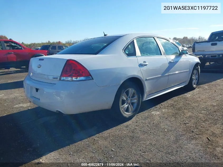 2012 Chevrolet Impala Ls Retail VIN: 2G1WA5E3XC1197722 Lot: 40822679