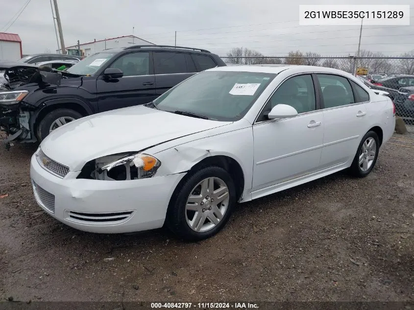 2012 Chevrolet Impala Lt VIN: 2G1WB5E35C1151289 Lot: 40842797