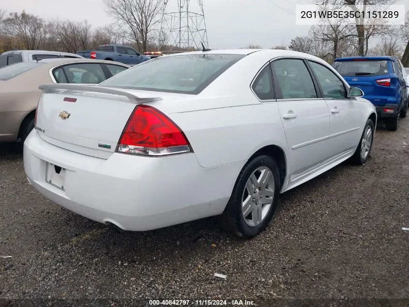 2012 Chevrolet Impala Lt VIN: 2G1WB5E35C1151289 Lot: 40842797