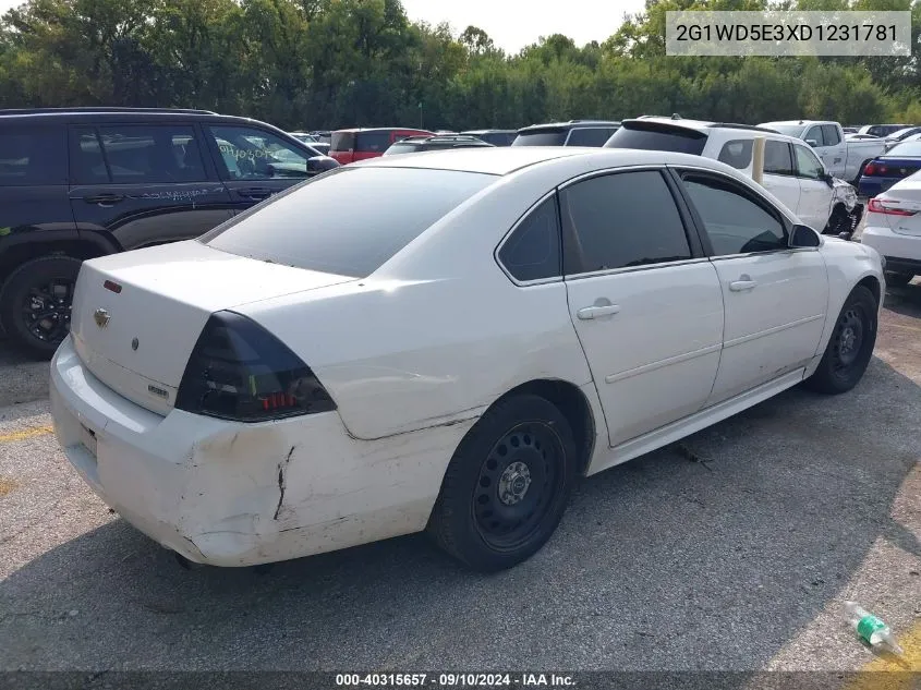 2013 Chevrolet Impala Police VIN: 2G1WD5E3XD1231781 Lot: 40315657