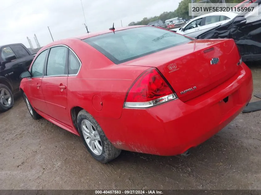 2013 Chevrolet Impala Ls VIN: 2G1WF5E32D1155967 Lot: 40457583