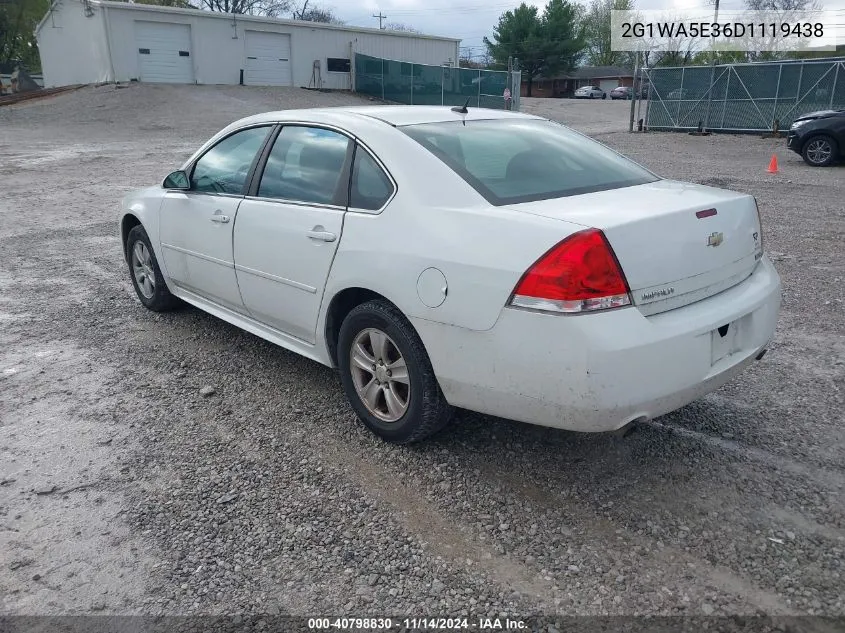 2013 Chevrolet Impala Ls VIN: 2G1WA5E36D1119438 Lot: 40798830