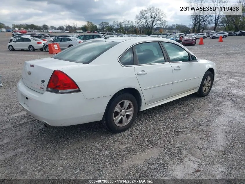 2013 Chevrolet Impala Ls VIN: 2G1WA5E36D1119438 Lot: 40798830