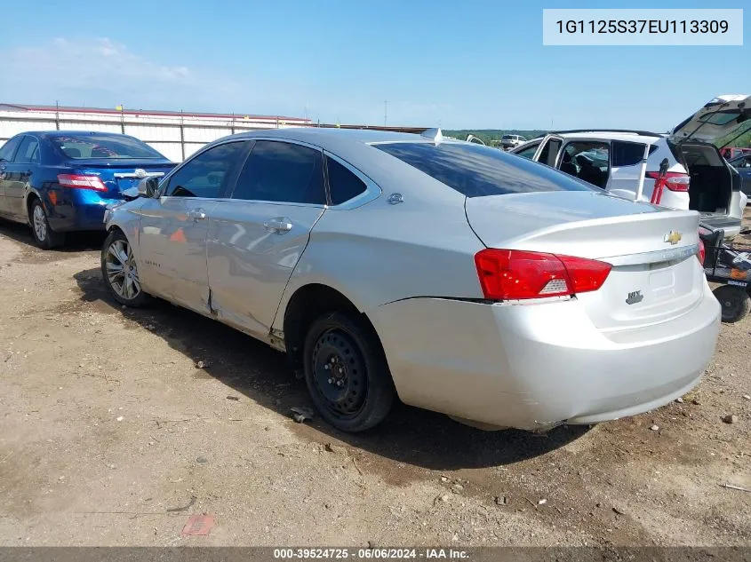 2014 Chevrolet Impala 2Lt VIN: 1G1125S37EU113309 Lot: 39524725