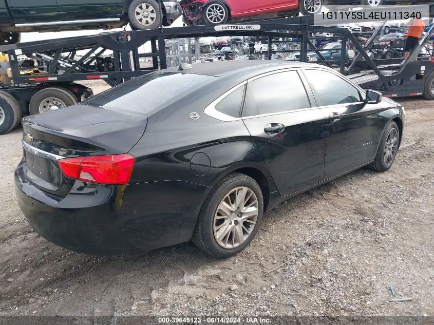 2014 Chevrolet Impala 1Ls VIN: 1G11Y5SL4EU111340 Lot: 39645123